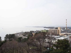 長浜城天守から琵琶湖を望む